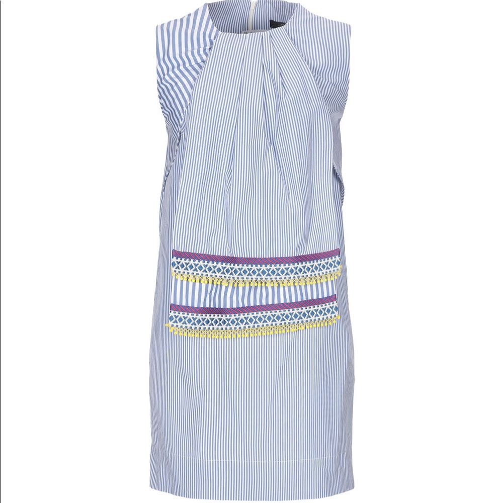 Weekend MaxMara Striped Short Dress in White